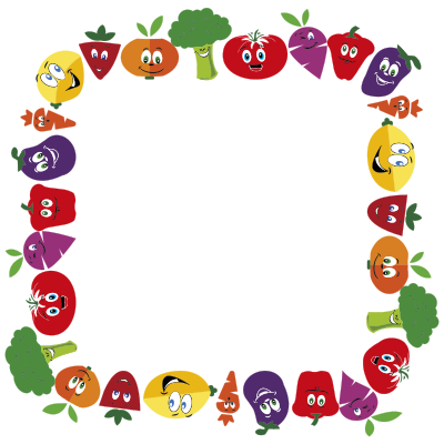 Anthropomorphic Fruits And Vegetables Frame 2 Large clipart