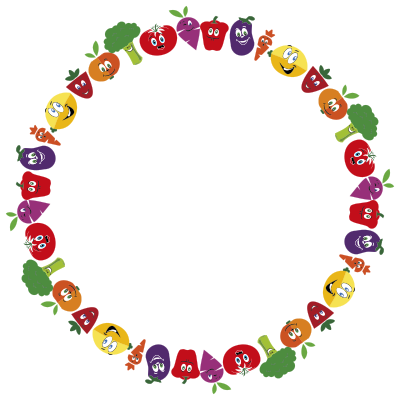 Anthropomorphic Fruits And Vegetables Frame clipart