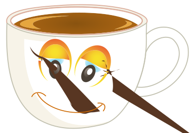 Anthropomorphic Happy Female Cup Of Coffee Or Tea Redrawn clipart
