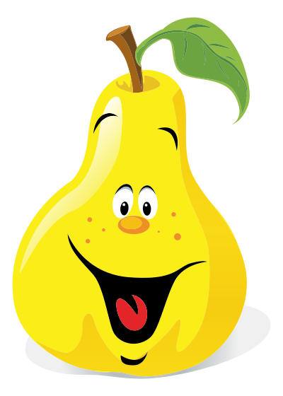 Anthropomorphic Happy Pear clipart
