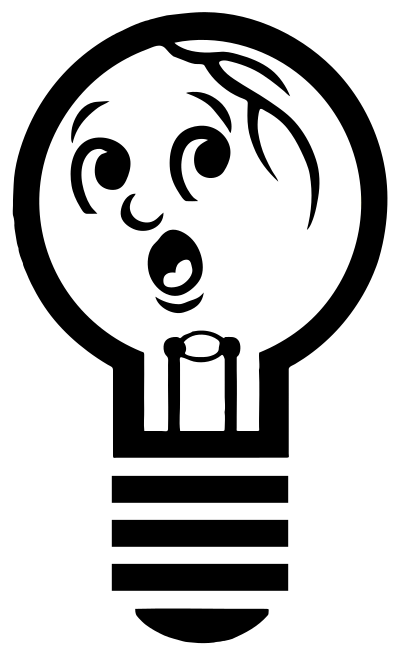 Anthropomorphic Light Bulb Silhouette clipart