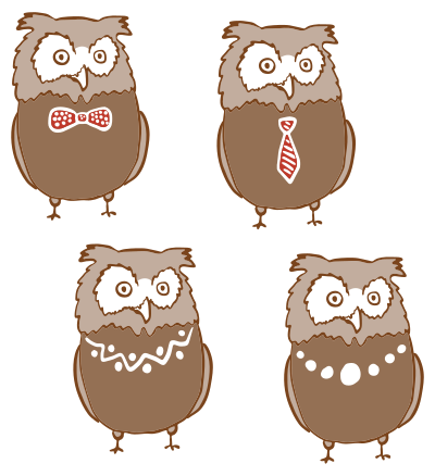Anthropomorphic Owls clipart