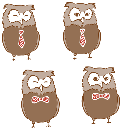Anthropomorphic Owls 4 clipart