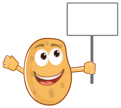 Anthropomorphic Potato Holding Sign clipart