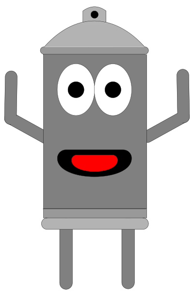 Anthropomorphic Spray Can clipart