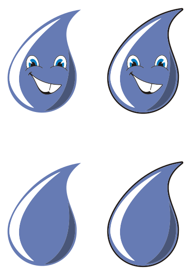 Anthropomorphic Water Drops clipart