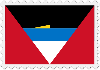 Antigua and Barbuda flag stamp clipart