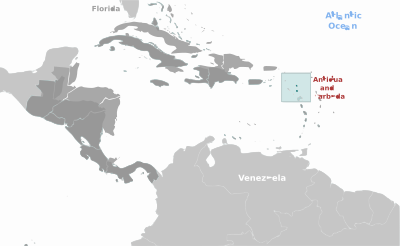 Antigua and Barbuda location label clipart