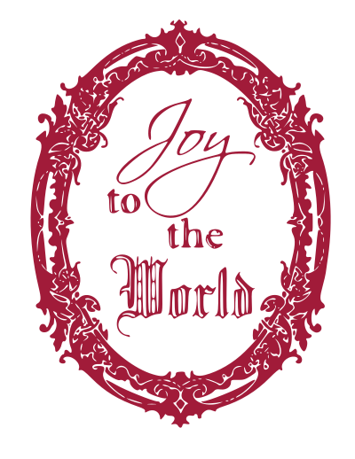 Antique christmas frame Joy to the world clipart