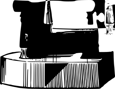 Antique iron line drawing clipart