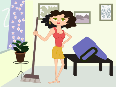 Apartment cleaning cartoon clipart
