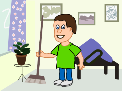 Apartment cleaning cartoon clipart