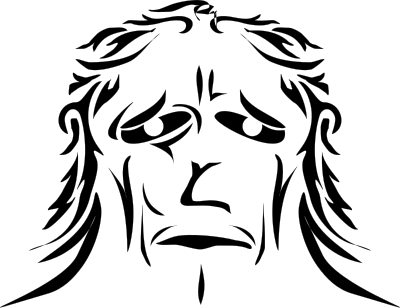 Apish face frown clipart