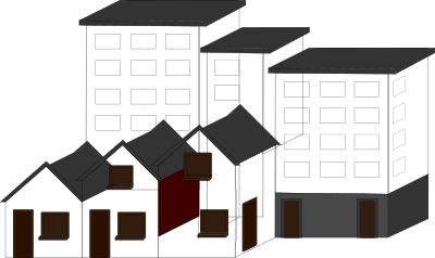 Appartment buildings and town houses clipart