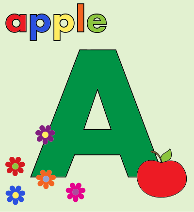 Apple Alphabet A clipart