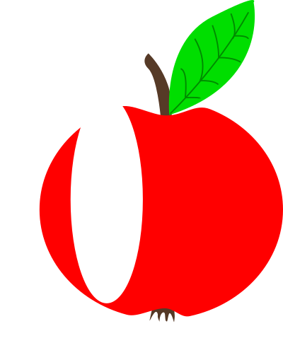 Apple Red with a Green Leaf clipart
