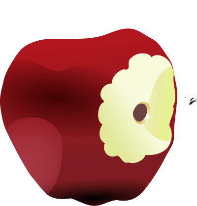 Apple with worm dan ger 01r clipart