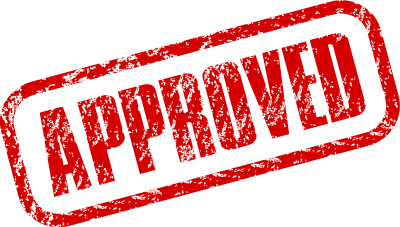 "Approved" red stamp clipart