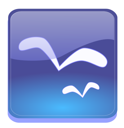 Aqua button with Seagulls clipart