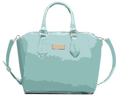 Aqua Leather Handbag No Logo clipart