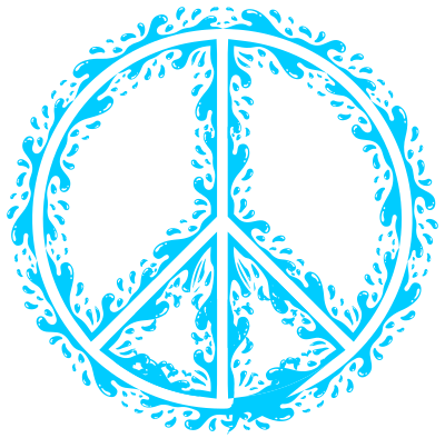 Aqua Peace Sign clipart