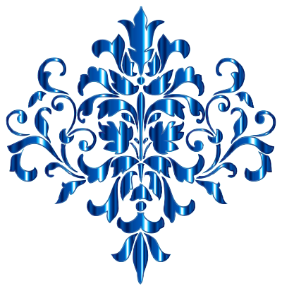 Aquamarine Damask Design No Background clipart