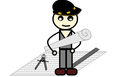 Architect with compass and ruler clipart