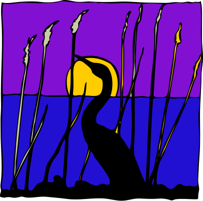 Architetto -- Cigno di notte nella palude clipart