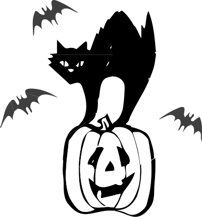 Architetto Gatto nero (Black Cat Halloween) clipart