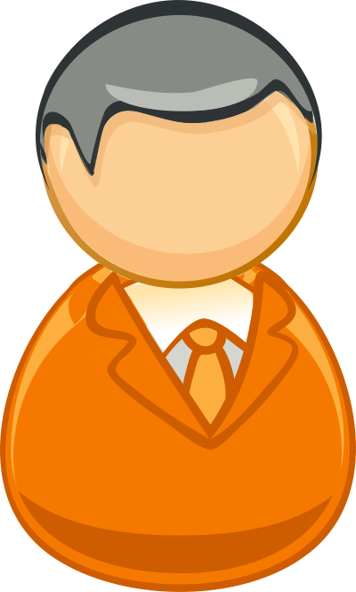 Architetto remix - Orange grey man icon clipart