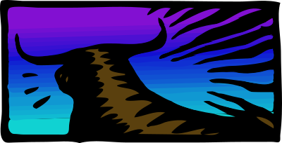 Architetto -- toro al tramonto clipart