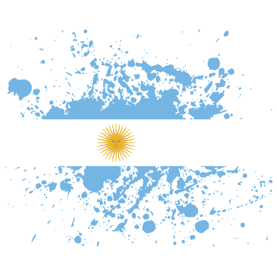 Argentina flag paint splatter clipart
