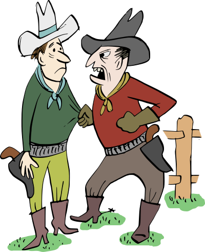Arguing Cowboys clipart