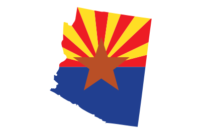 Arizona State Outline with Flag Background clipart
