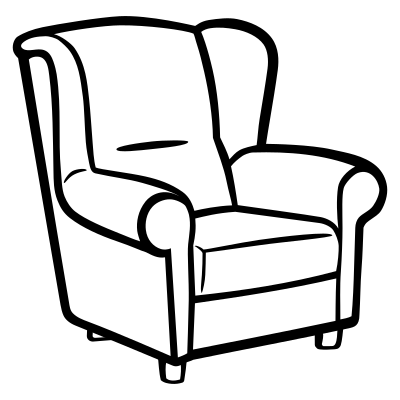 Armchair - lineart clipart