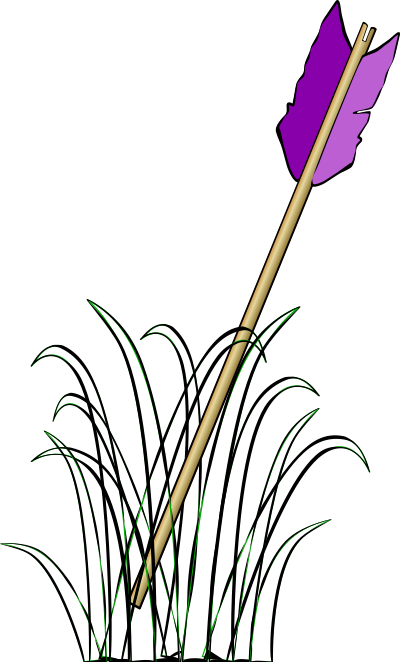 Arrow in the grass clipart