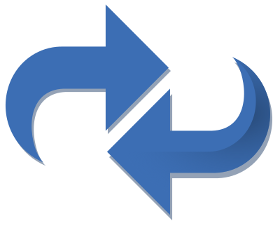 Arrows, Double Reversed, Blue clipart