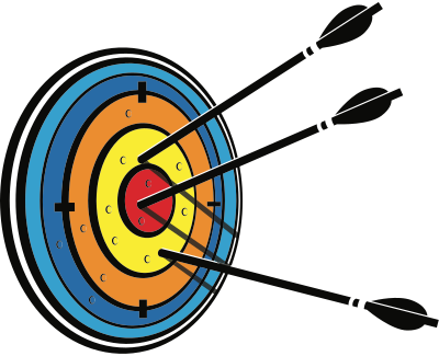 Arrows in target clipart