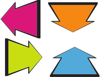 Arrows in various colours clipart