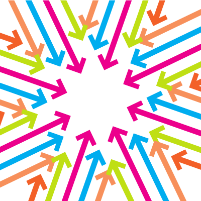 Arrows towards the centre clipart