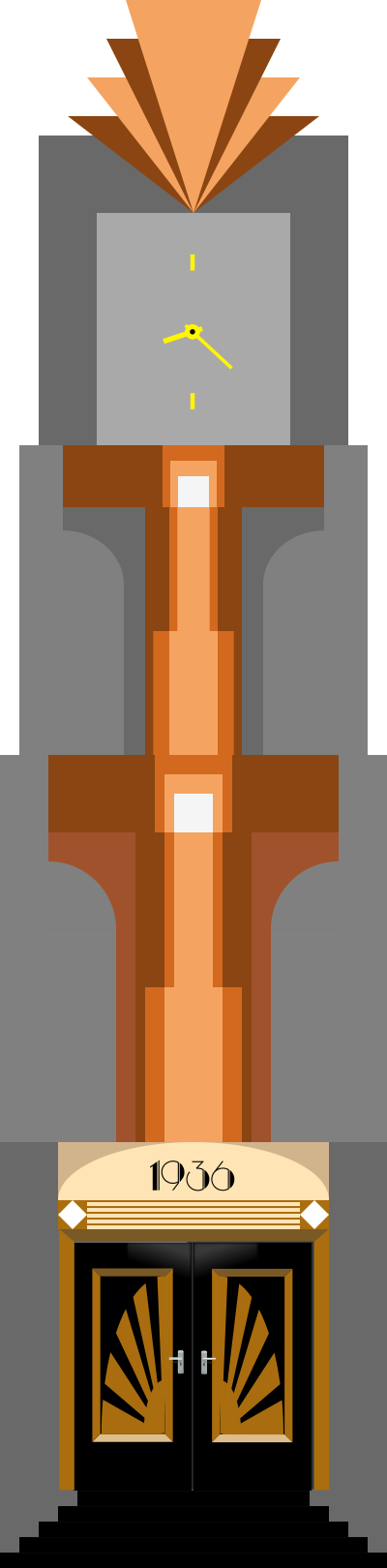 Art Deco Clock Tower clipart