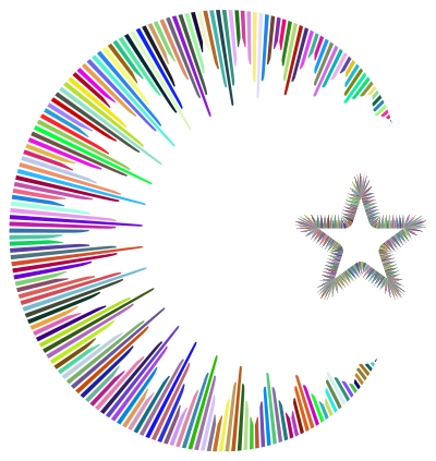 Art Deco Style Crescent And Star II Prismatic clipart