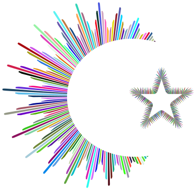 Art Deco Style Crescent And Star Prismatic clipart