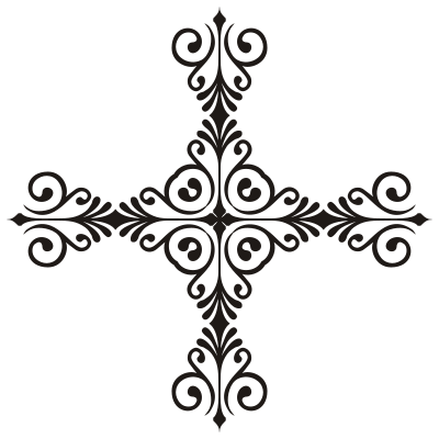 Art Deco Style Flourish Cross 2 clipart