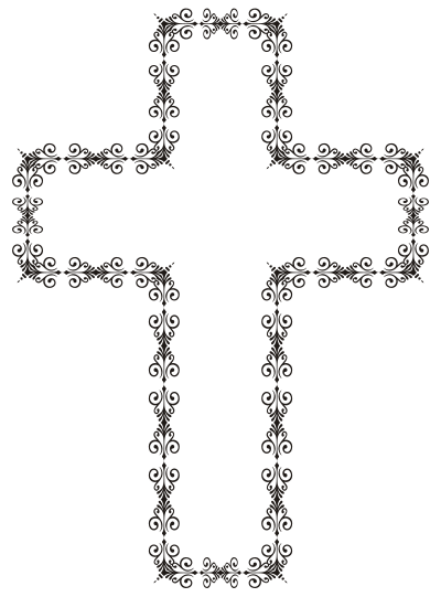 Art Deco Style Flourish Cross clipart