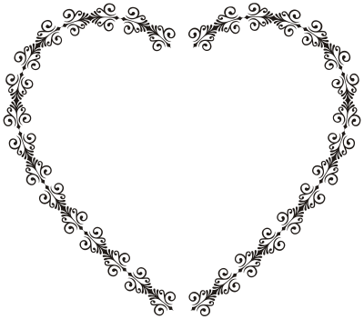 Art Deco Style Flourish Heart clipart