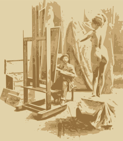Artist and Model clipart