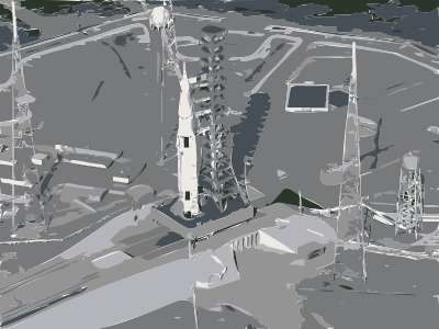 Artist concept of SLS on launchpad clipart