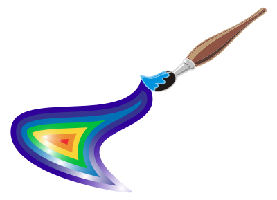 Artists Brush And Rainbow Paint clipart