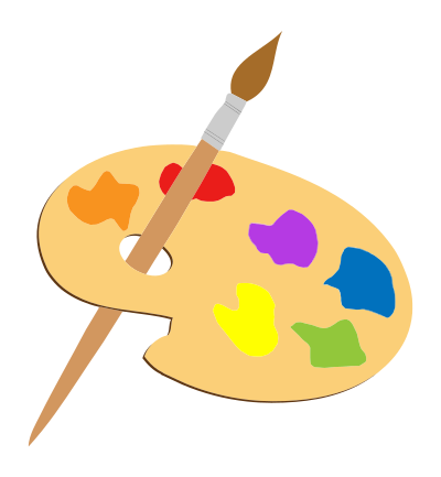 Artists Palette And Brush clipart